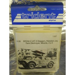 ** Trident 80028 BRDM (AT-3 Sagger ) Tank Destoyer, Missile, 4 x 4 Whitemetal Kit